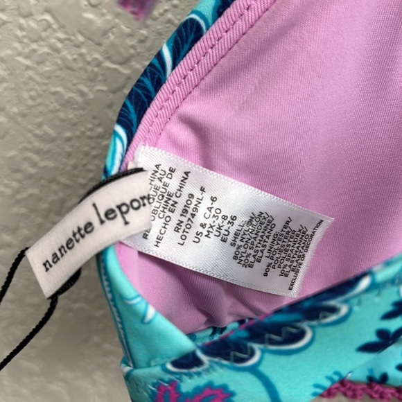 Nanette Lepore Floral Bikini Top with Crochet & Tassels 6 - Picture 7 of 7